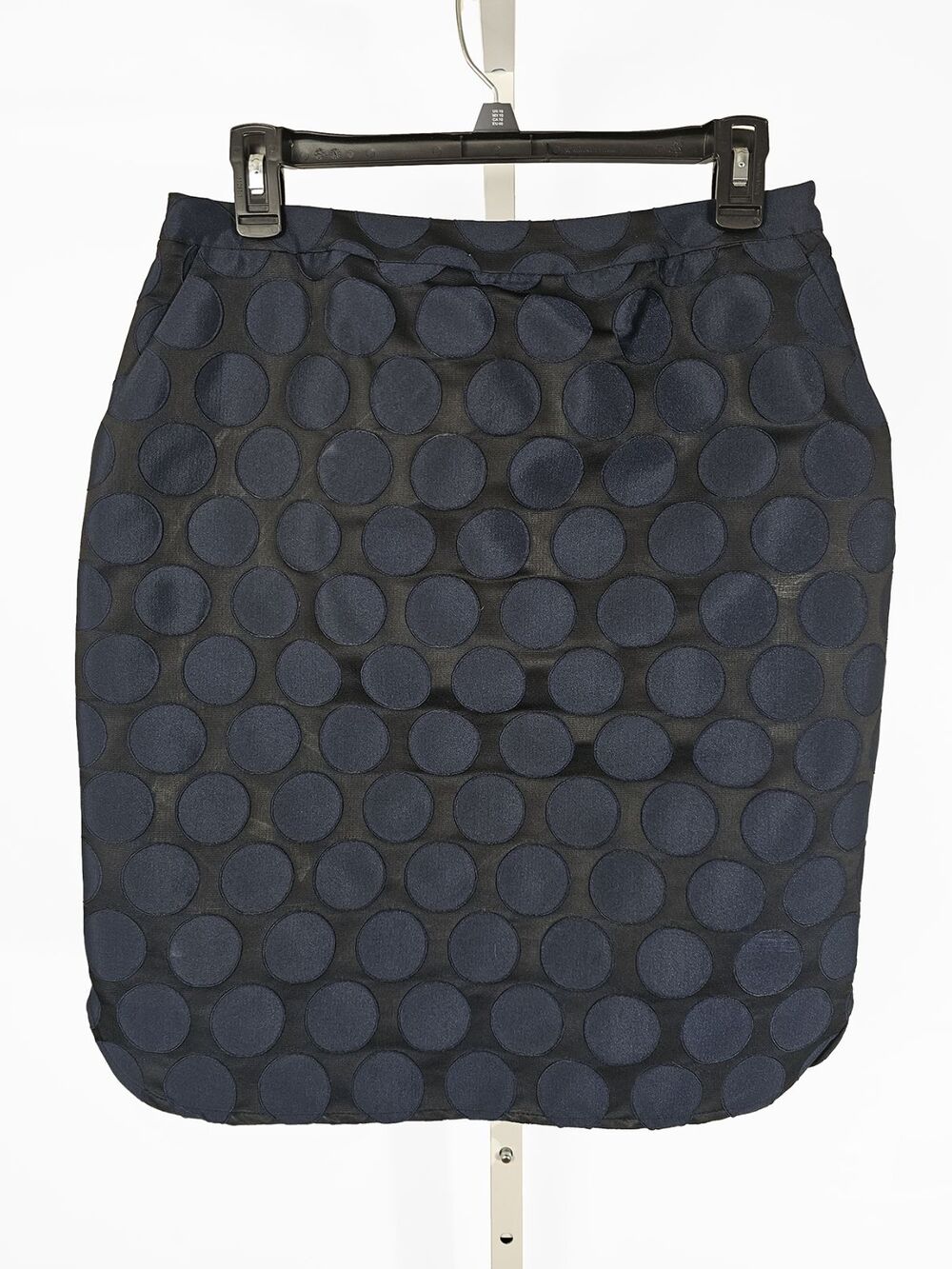 Boden 8L Black Blue Polka Dot Mini Skirt Flawed